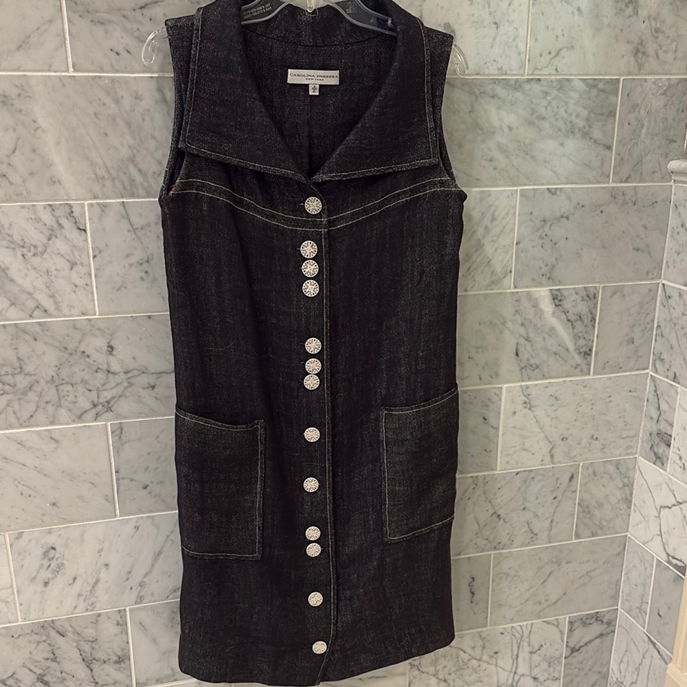 Carolina Herrera Black Sheath Mini Dress Sleeveless Cowl Neck Size 8